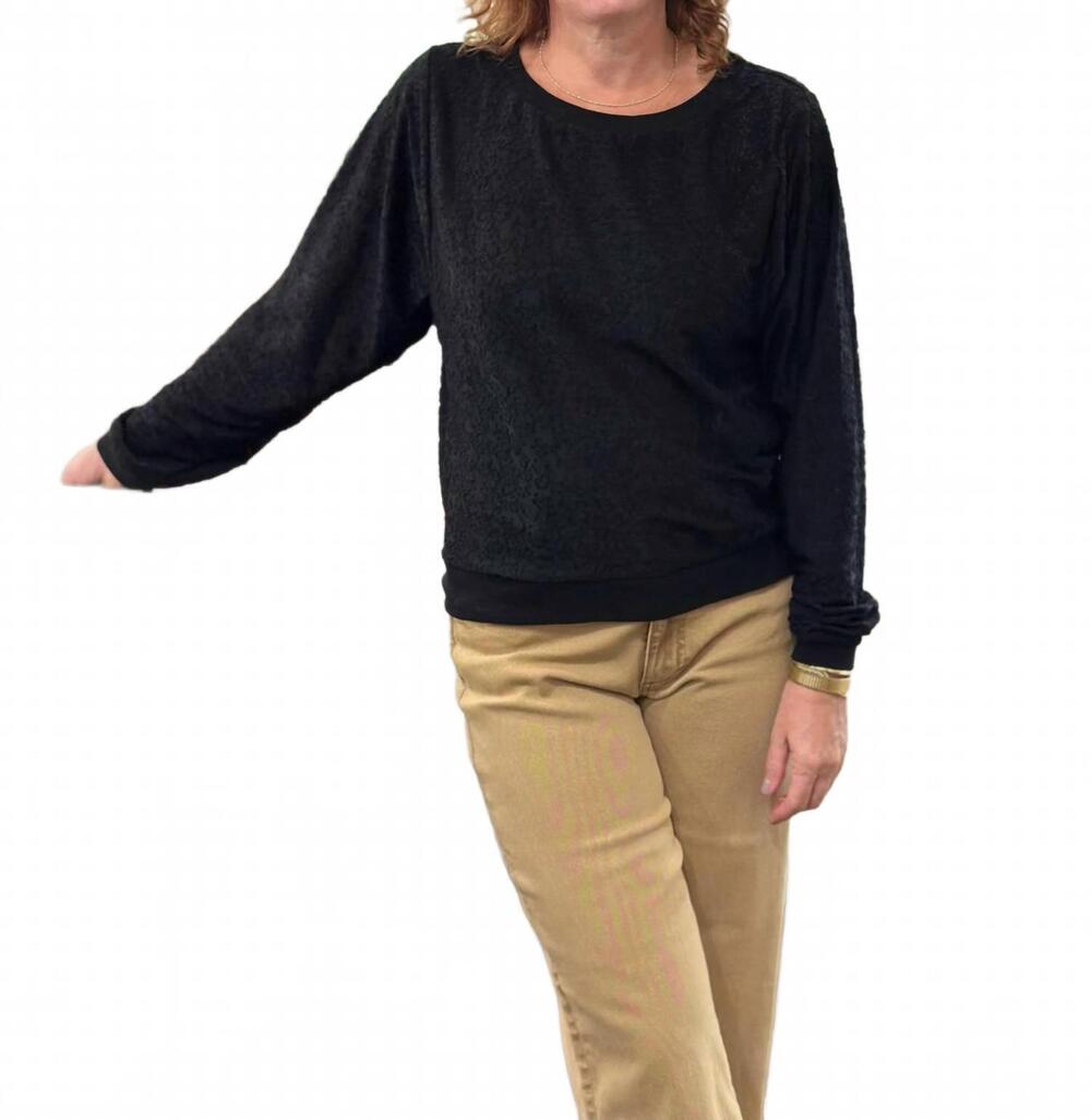 NEW DYLAN women's mesh flower covet top in black